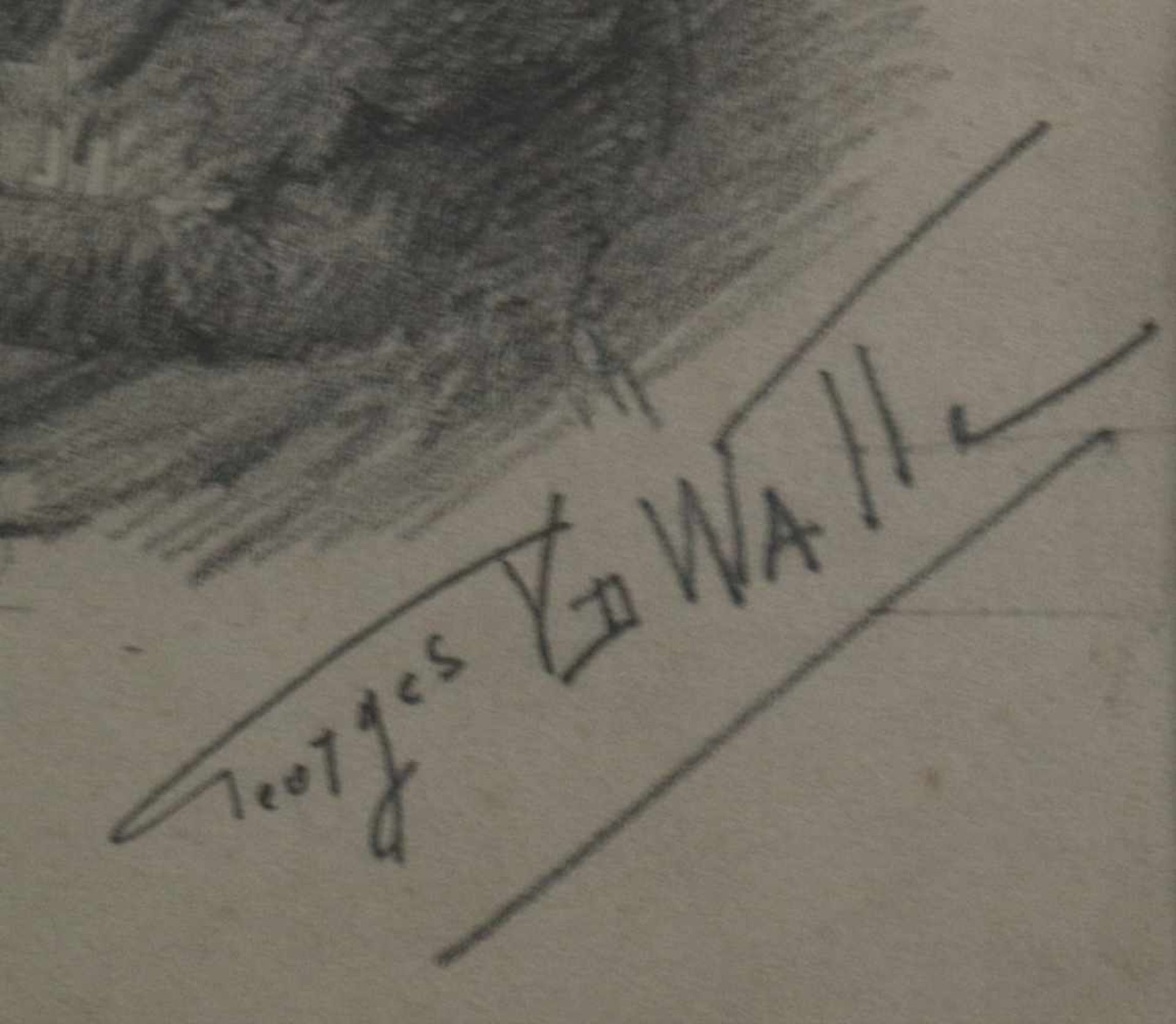 Georges VAN DE WALLE (1861-1923) pencil drawing Lace bobbin 25 x 19,5 cm - Bild 3 aus 3