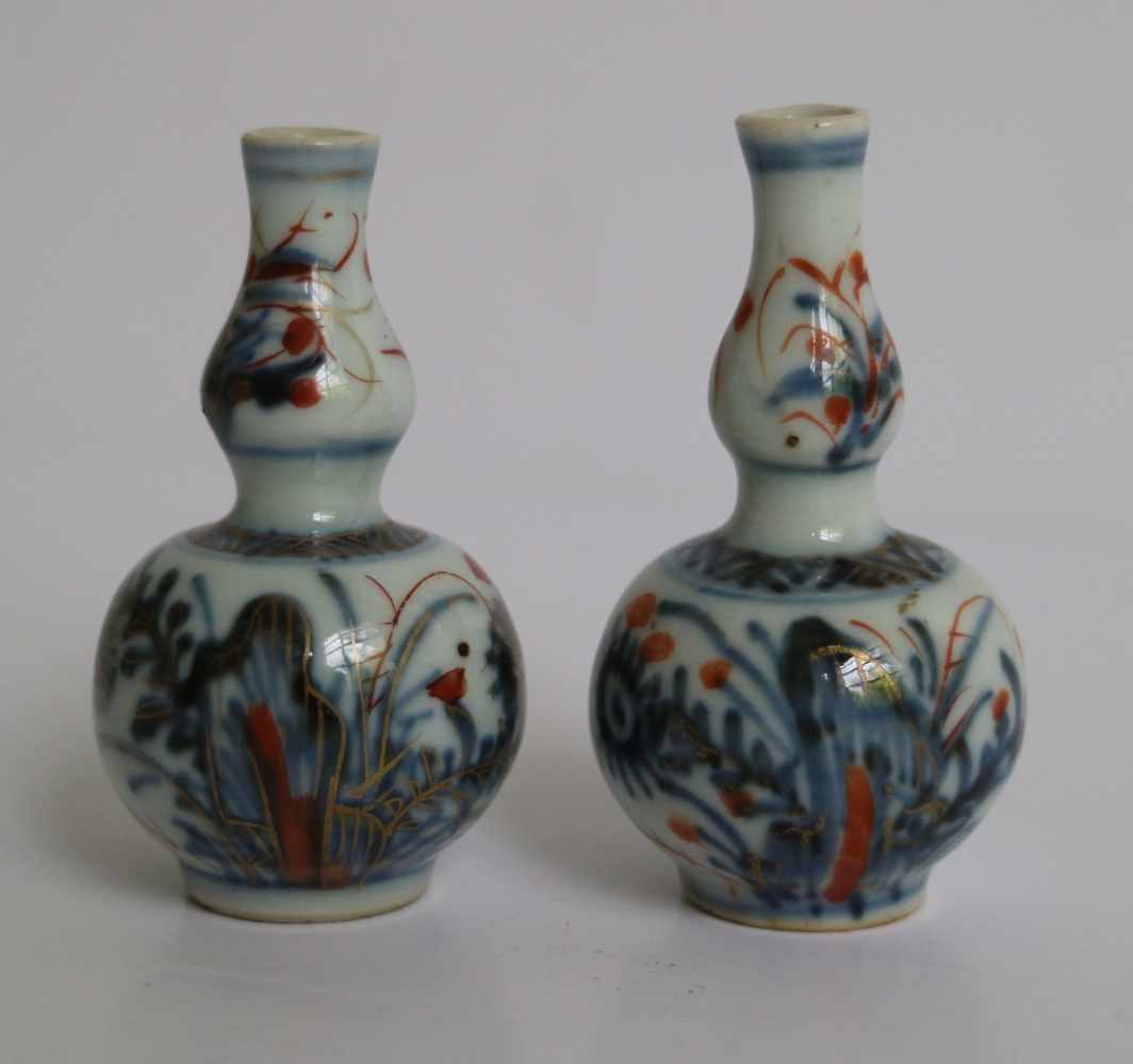 Chinese calabas vases Imari double calabas vases H 6,5 cm - Image 2 of 5