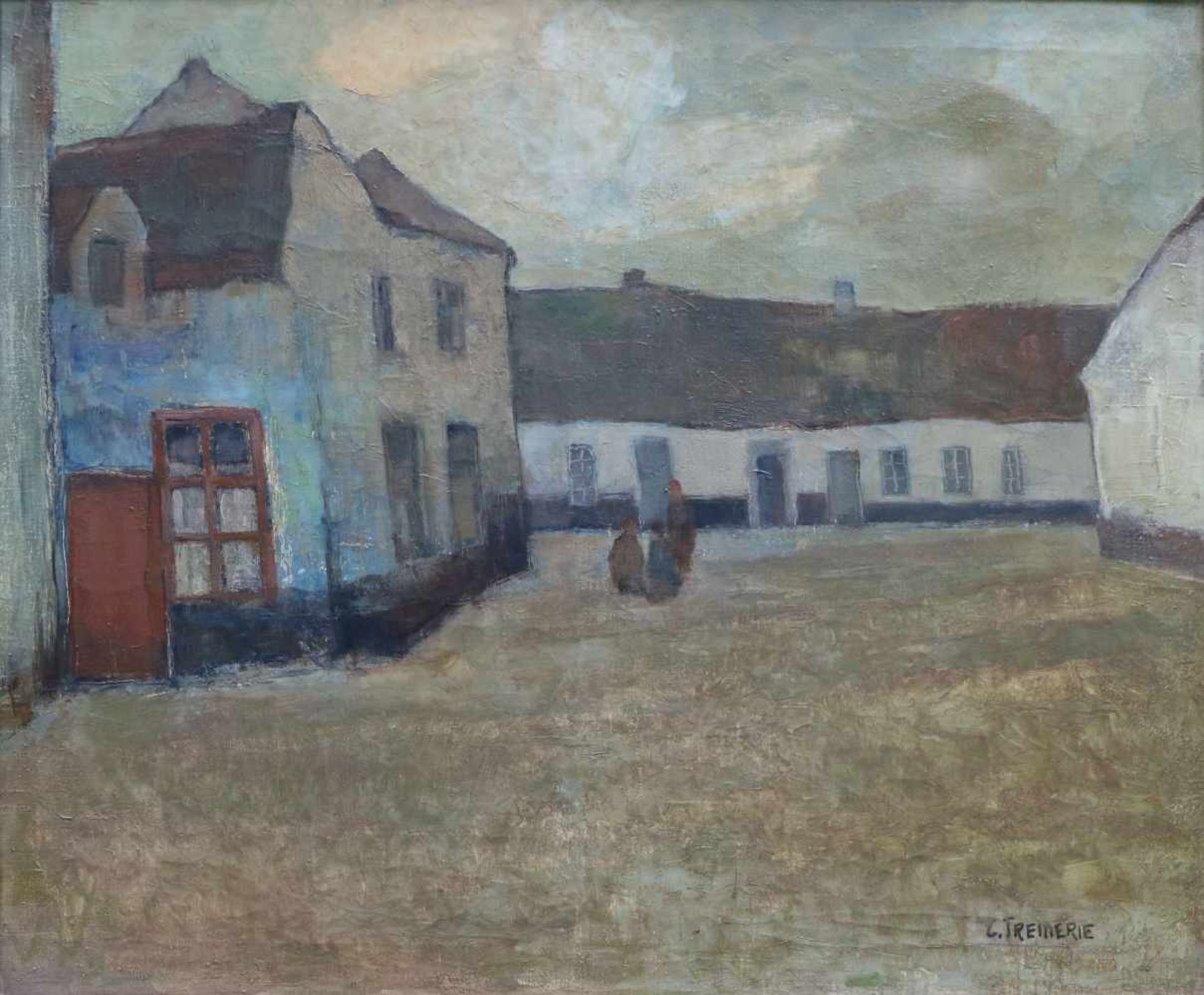 Carolus TREMERIES (1858-1945) oil on canvas Beguinage 60 x 50 cm