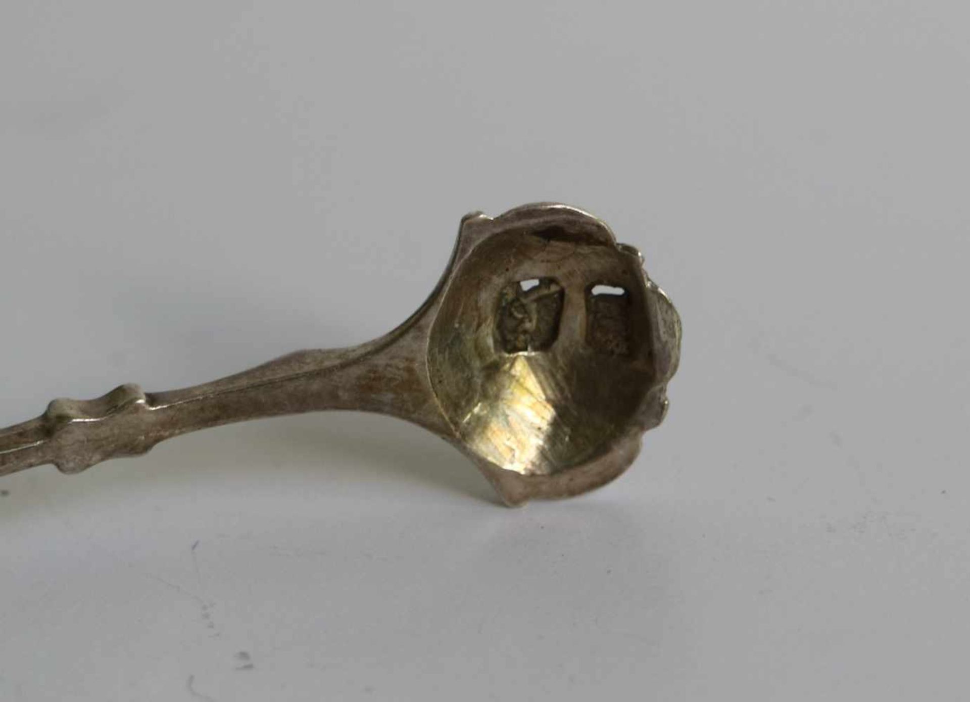 English silver sugar tongs 18th century L 10,5 cm marked - Bild 4 aus 4