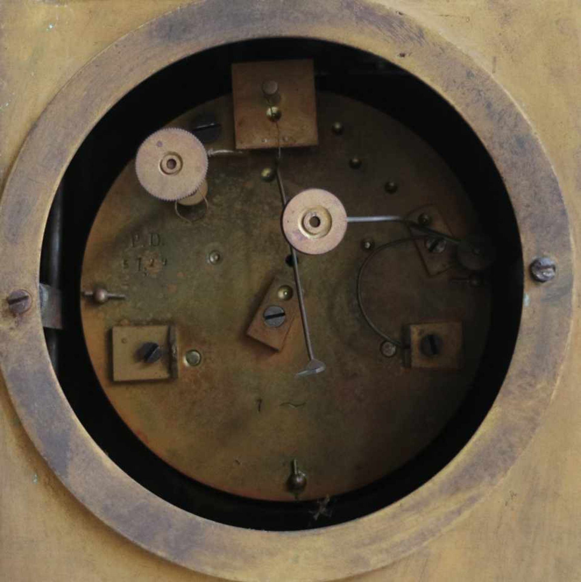 Charles X clock ormolu bronze H 47 cm pendulum is missing - Bild 7 aus 7