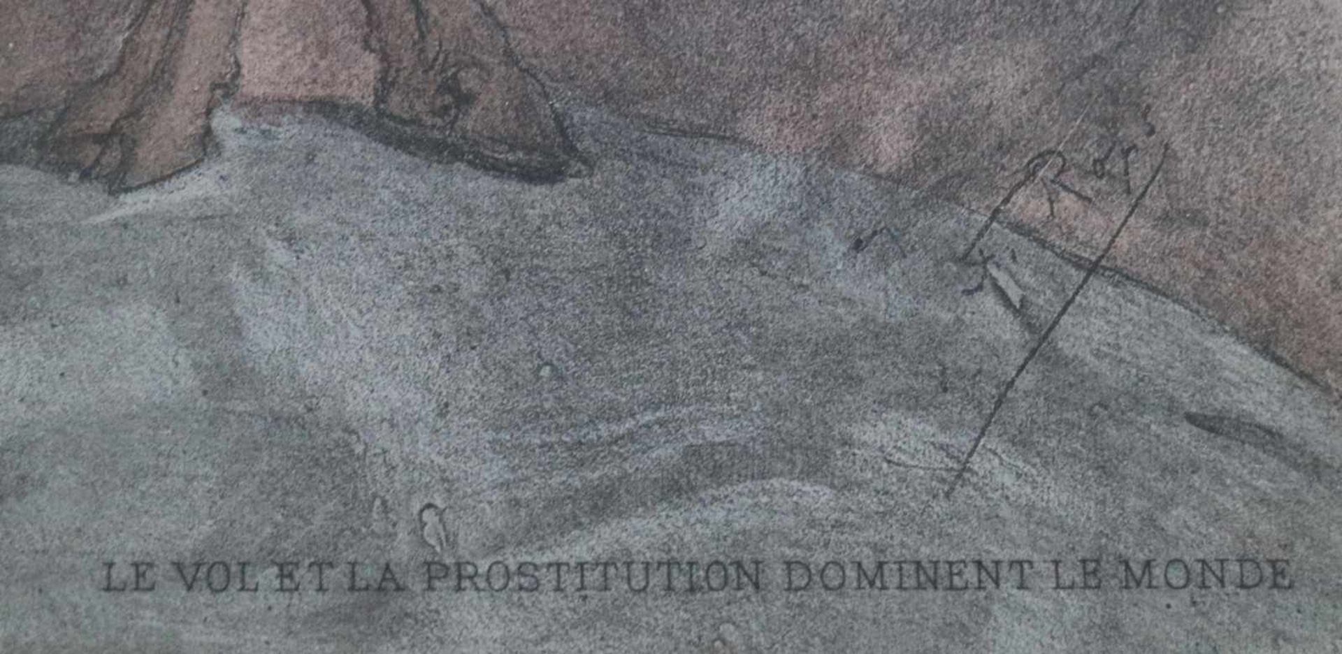 Félicien ROPS (1833-1898) LE VOL ET LA PROSTITUTION DOMINENT LE MONDE 16,5 x 23 cm helio engraving - Bild 3 aus 4