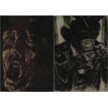 Jos VERDEGEM (1897-1957) Lot of 2 etchings 8,5 x 11,5 en 12,5 x 13,5 cm