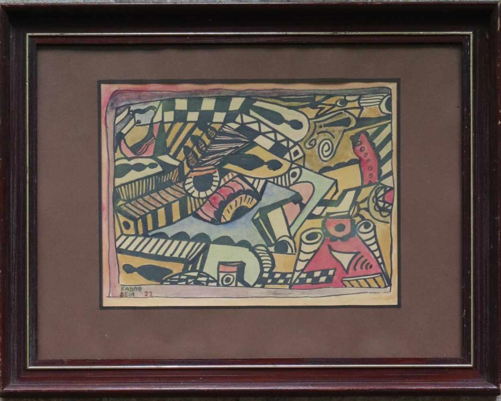 Béla KADAR (1877-1956) watercolor Abstract Untitled 1922 27 x 20 cm - Bild 2 aus 3