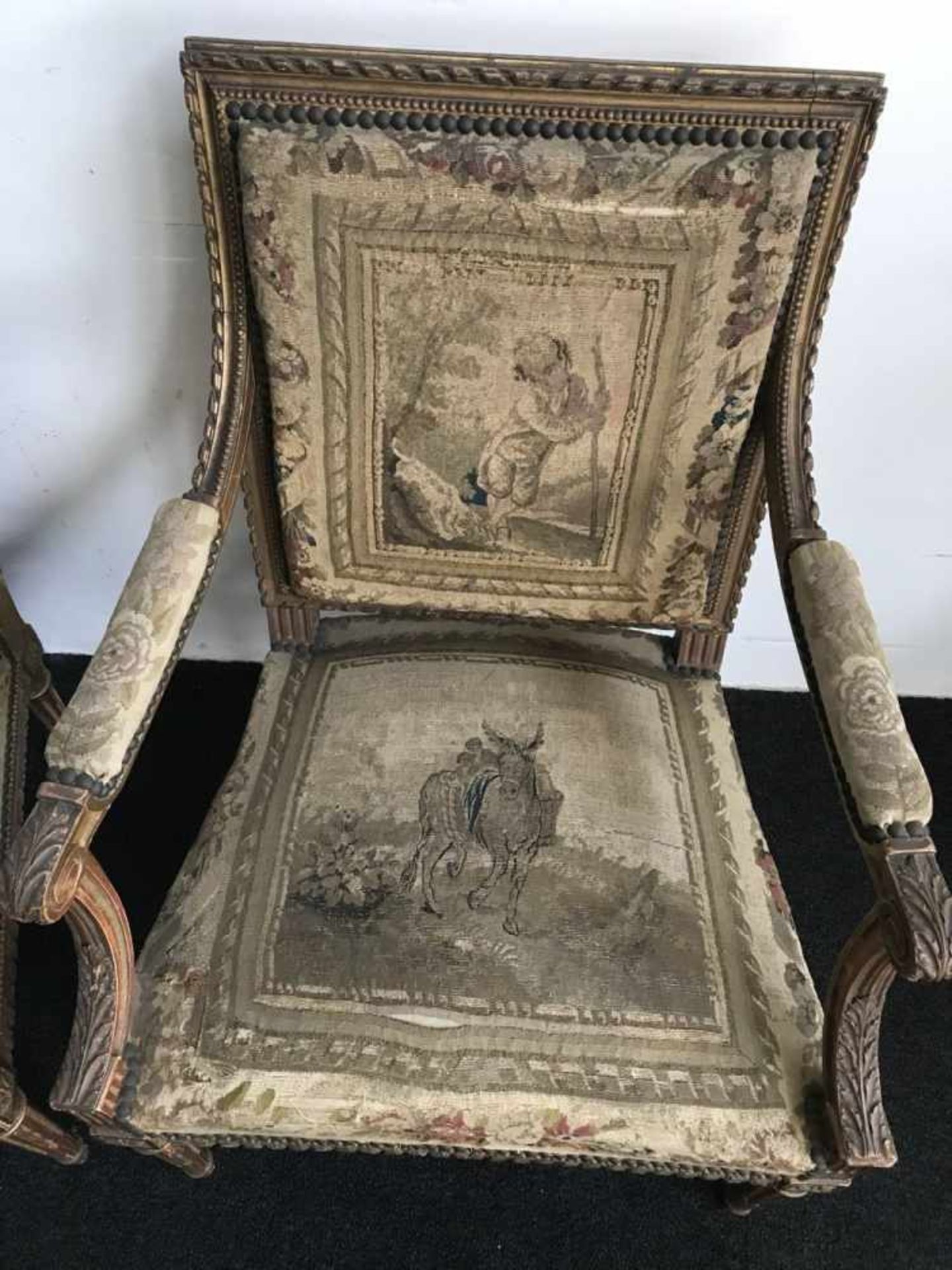Louis XIV coffee table d'époque with original tapestry tapestry - Bild 14 aus 15