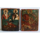 2 icons 19th century 16,5 x 21,5 en 17,5 x 21,5 cm