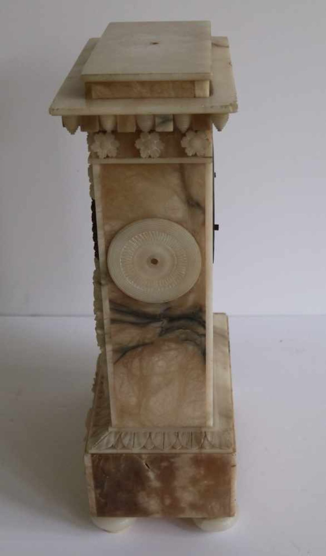 Charles X clock alabaster H 38,5 cm - Image 3 of 5