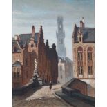 François STROOBANT (1819-1916) Oil on panel View of Bruges 25,5 x 34 cm