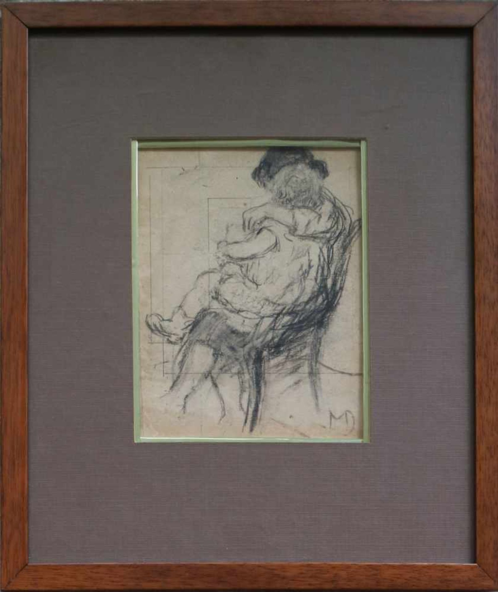 Maurice DUPUIS (1882-1959) charcoal drawing 'tenderness 12 x 17 cm - Bild 2 aus 3