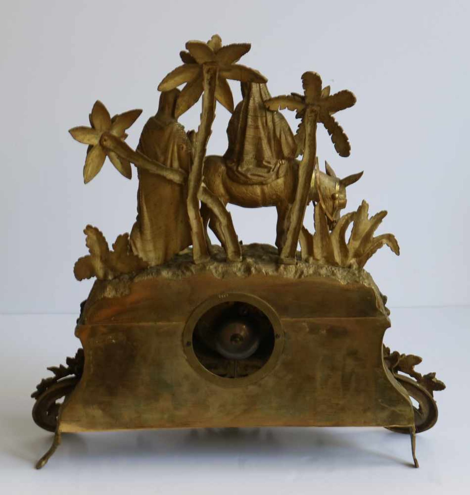 Fire gilded clock The Flight into Egypt B 47 H 46 cm - Image 3 of 3