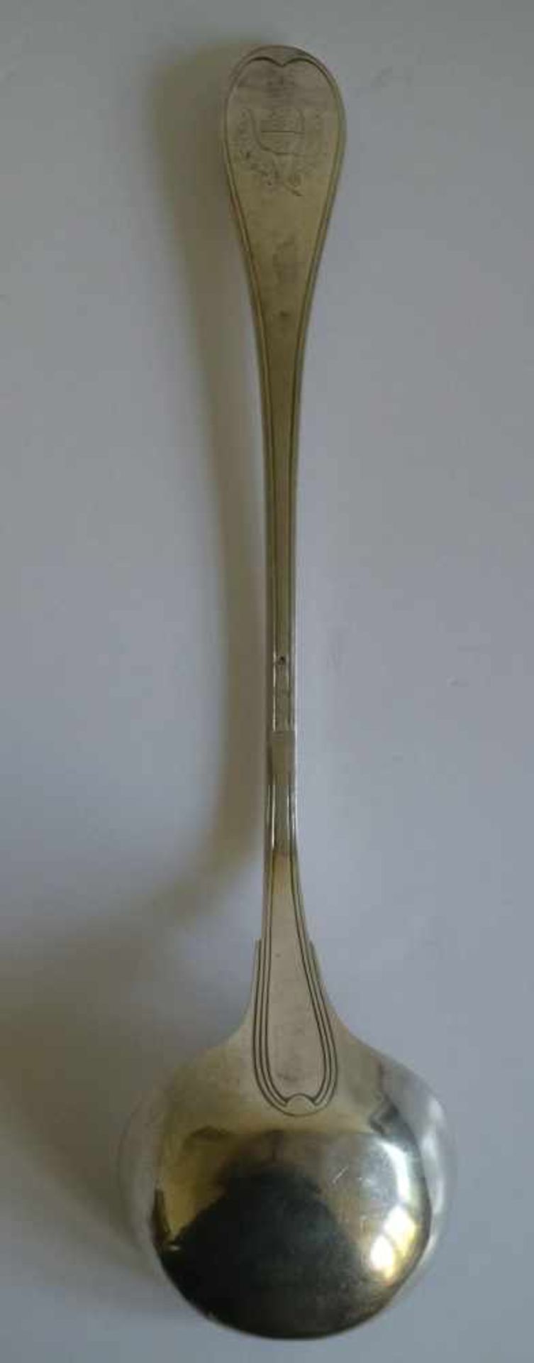 Silver ladle 18th century, with a marquis's coat of arms L 38,5 cm Liège 1792 - Bild 3 aus 5