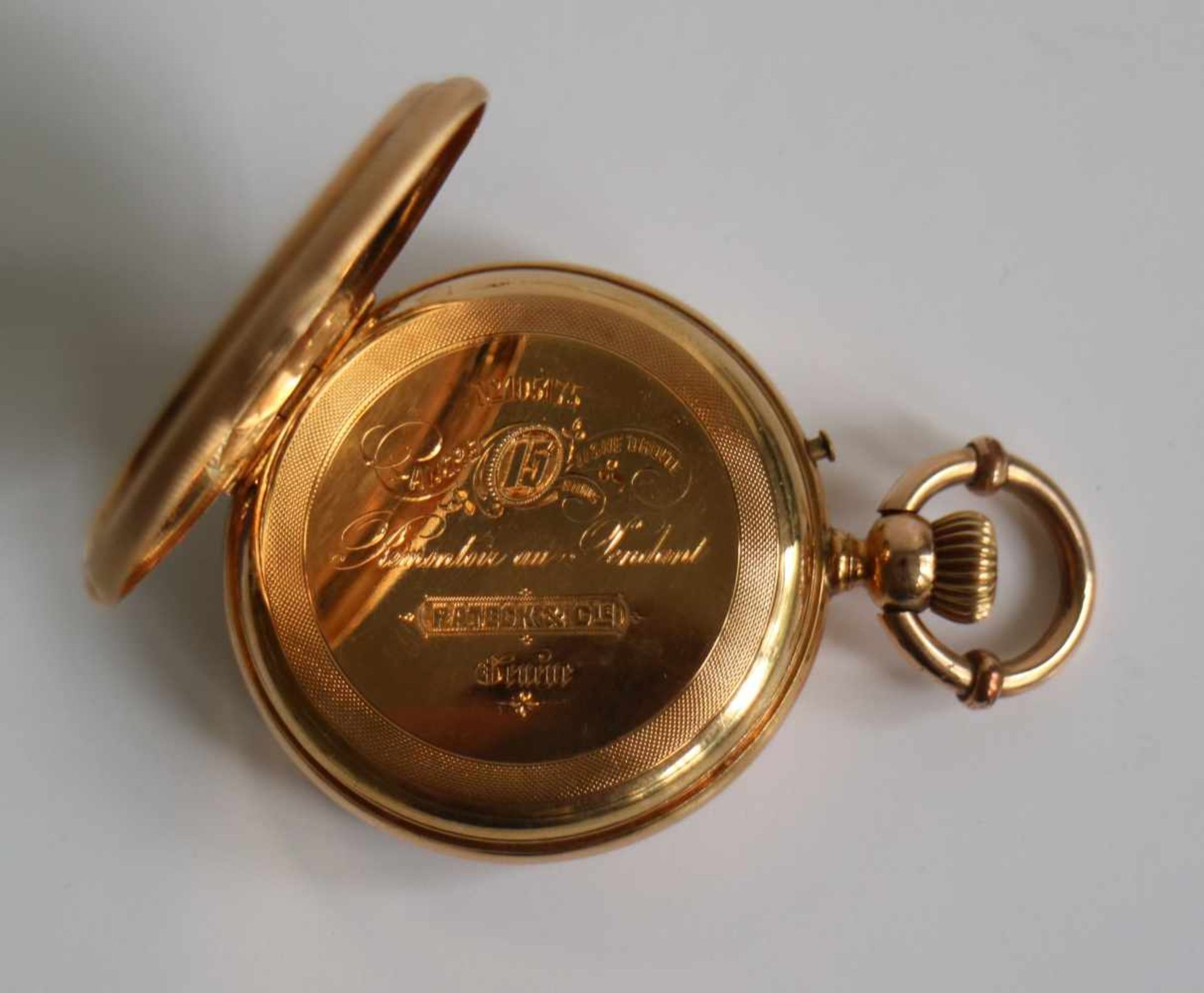 Gold pocket watch Pateck Numbered 18K, circa 1880 dia 4,5 H 6,5 cm - Bild 5 aus 5