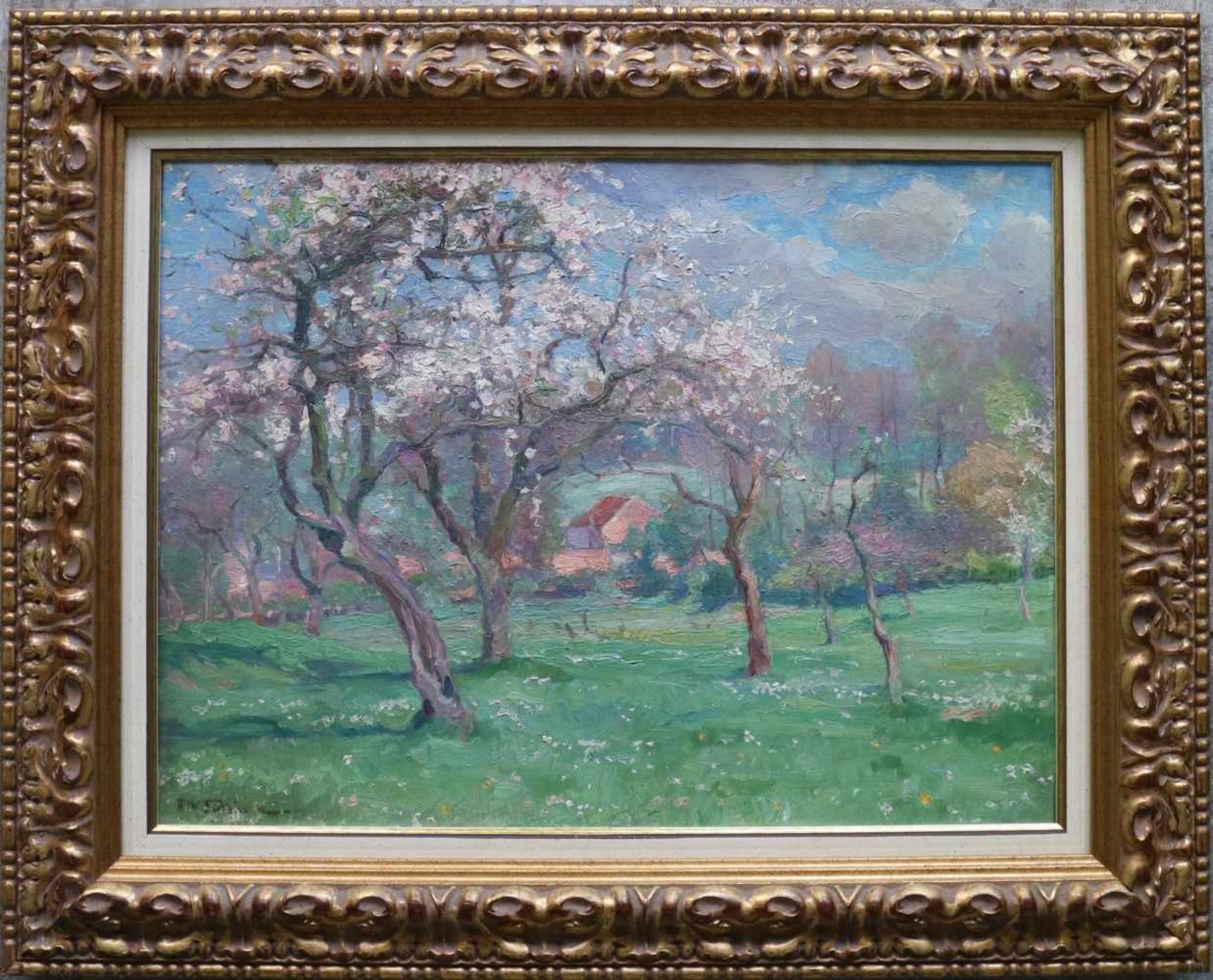 Albert SIRTAINE (1869-1959) oil on canvas Flowering orchard 60 x 45 cm - Image 2 of 4