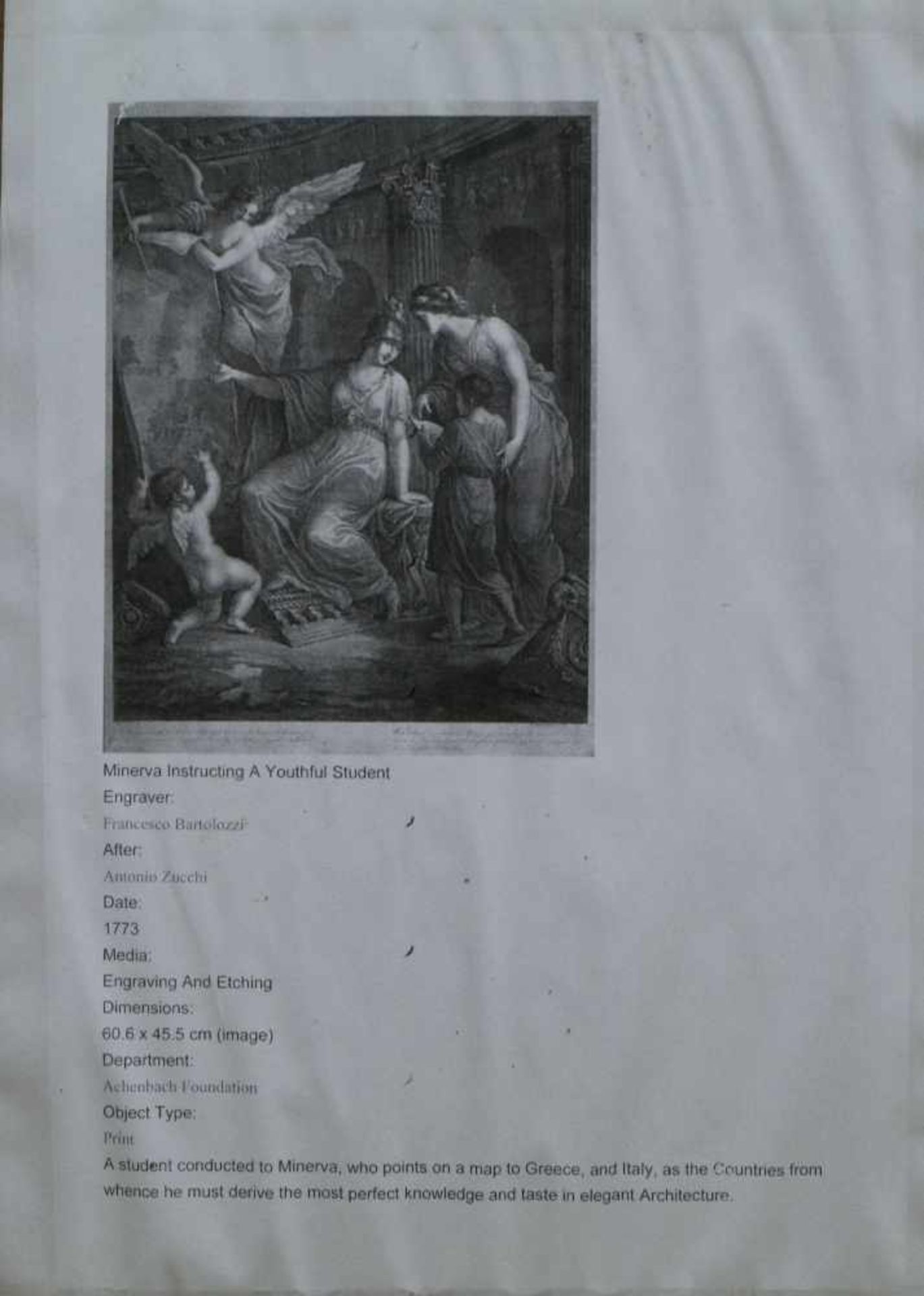 Francesco BARTOLOZZI (1727-1815) engraving and etching after Antonio Zucchi 1773 60,5 x 45,5 cm - Bild 4 aus 4