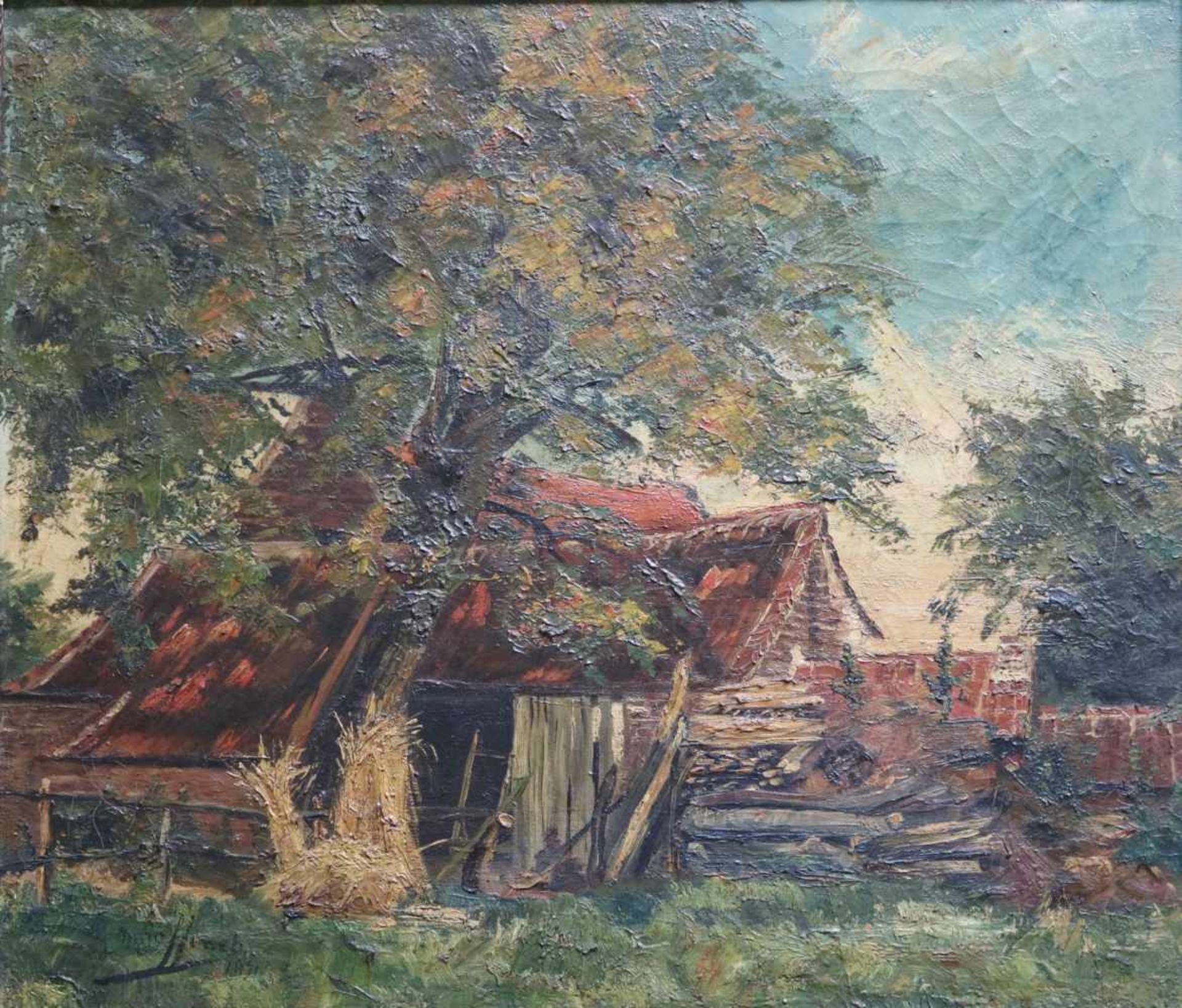 J. Goffinet Oil on canvas Farm 1891 67 x 57 cm