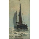 Albert Isidore DEVOS (1868-1950) Oil on canvas Marine 54 x 25 cm