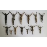 13 crucifixes 18th and 19th century L 8 tot 23 cm