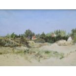 Belgian school oil on canvas Dune landscape 93 x 71 cm illegible signed