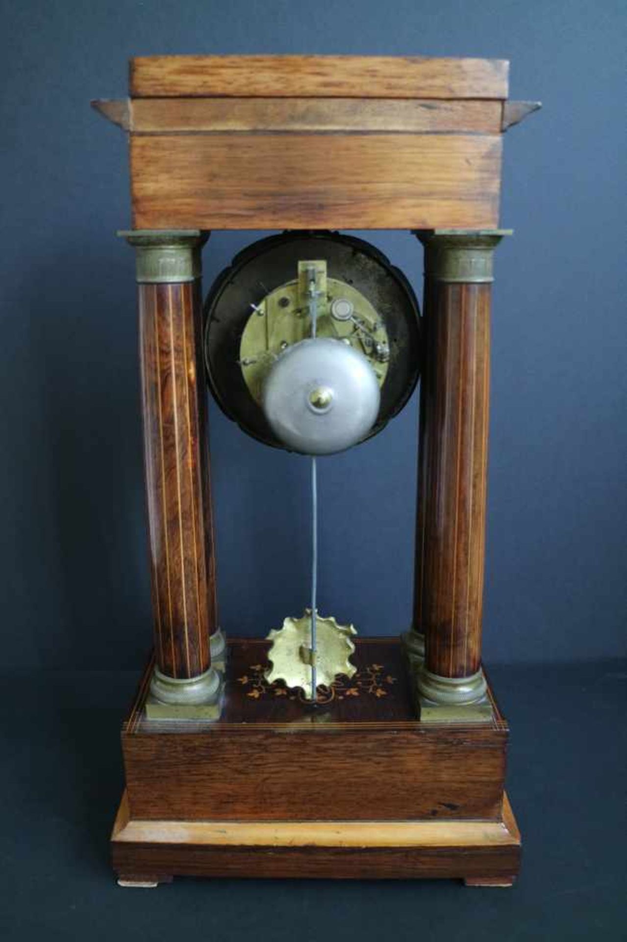 Column clock with marquetry 24,5 x 46 cm - Bild 5 aus 6