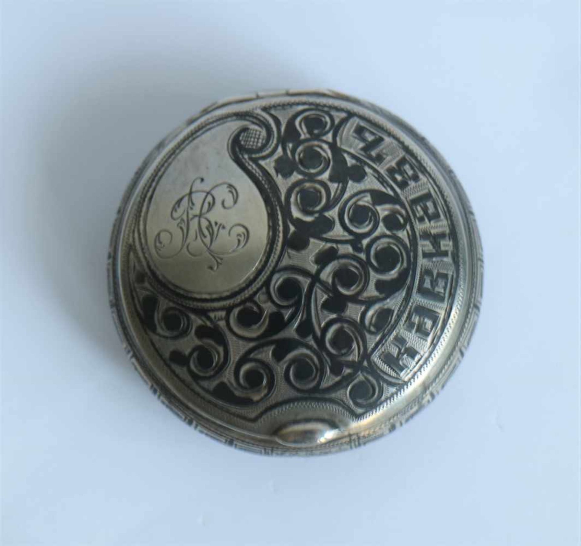 Silver Russian pill box Nielo 19th century silver (900) dia 5,7 H 2,3 cm - Bild 2 aus 4