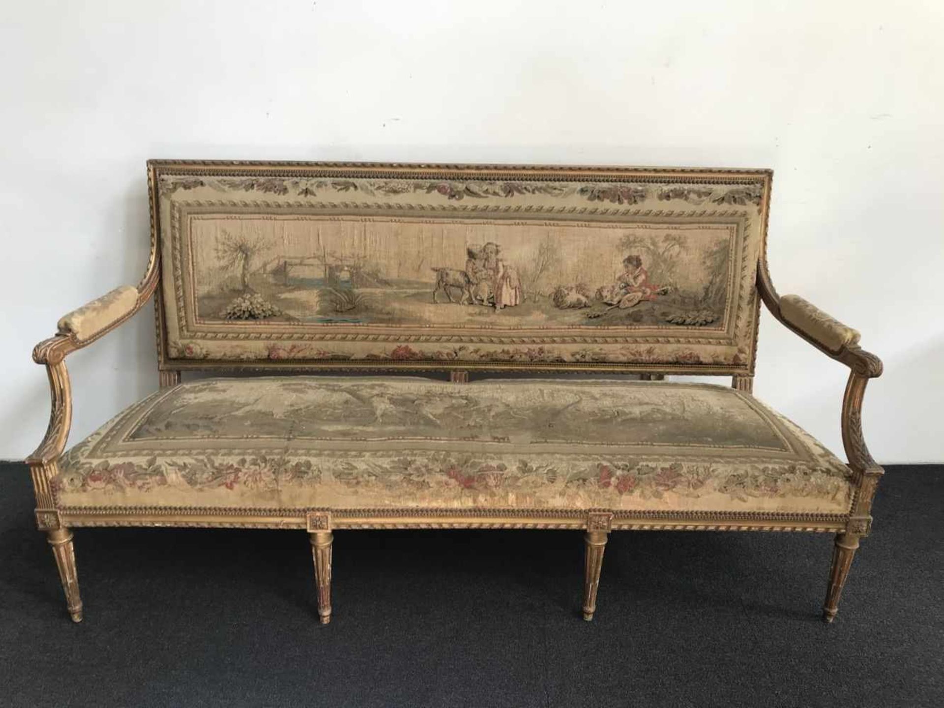 Louis XIV coffee table d'époque with original tapestry tapestry - Bild 7 aus 15