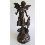 Auguste MOREAU (1834-1917) bronze angel H 64 cm