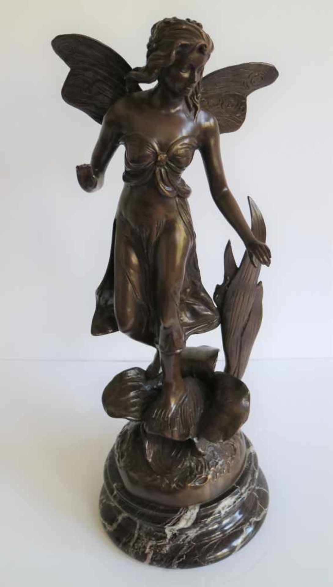 Auguste MOREAU (1834-1917) bronze angel H 64 cm