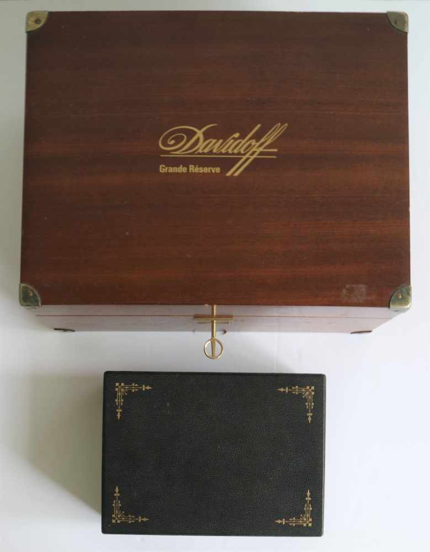 Cigar box Davidoff and small cigar box Davidof and small cigar box with a cutter 22 x 16 x 10 en 35 - Bild 2 aus 2