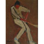 Jules Jacques BOULEZ (1889-1960) Oil on panel Cricketer 16 x 22 cm