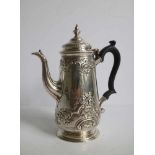 English silver coffee pot 19th century with marks H 18 cm
