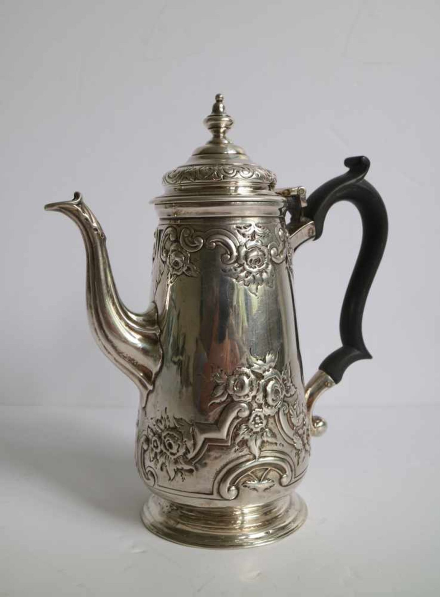 English silver coffee pot 19th century with marks H 18 cm