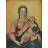 Madonna and Child oil on copper 11,5 x 15 cm