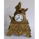 Louis Philippe clock under glass bell jar and artificial bronze H 35 en 42 cm