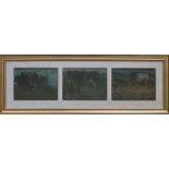 Achille VAN SASSENBROUCK (1886-1979) (attrib.) triptych Cows on the land 20,5 x 15 cm/luik