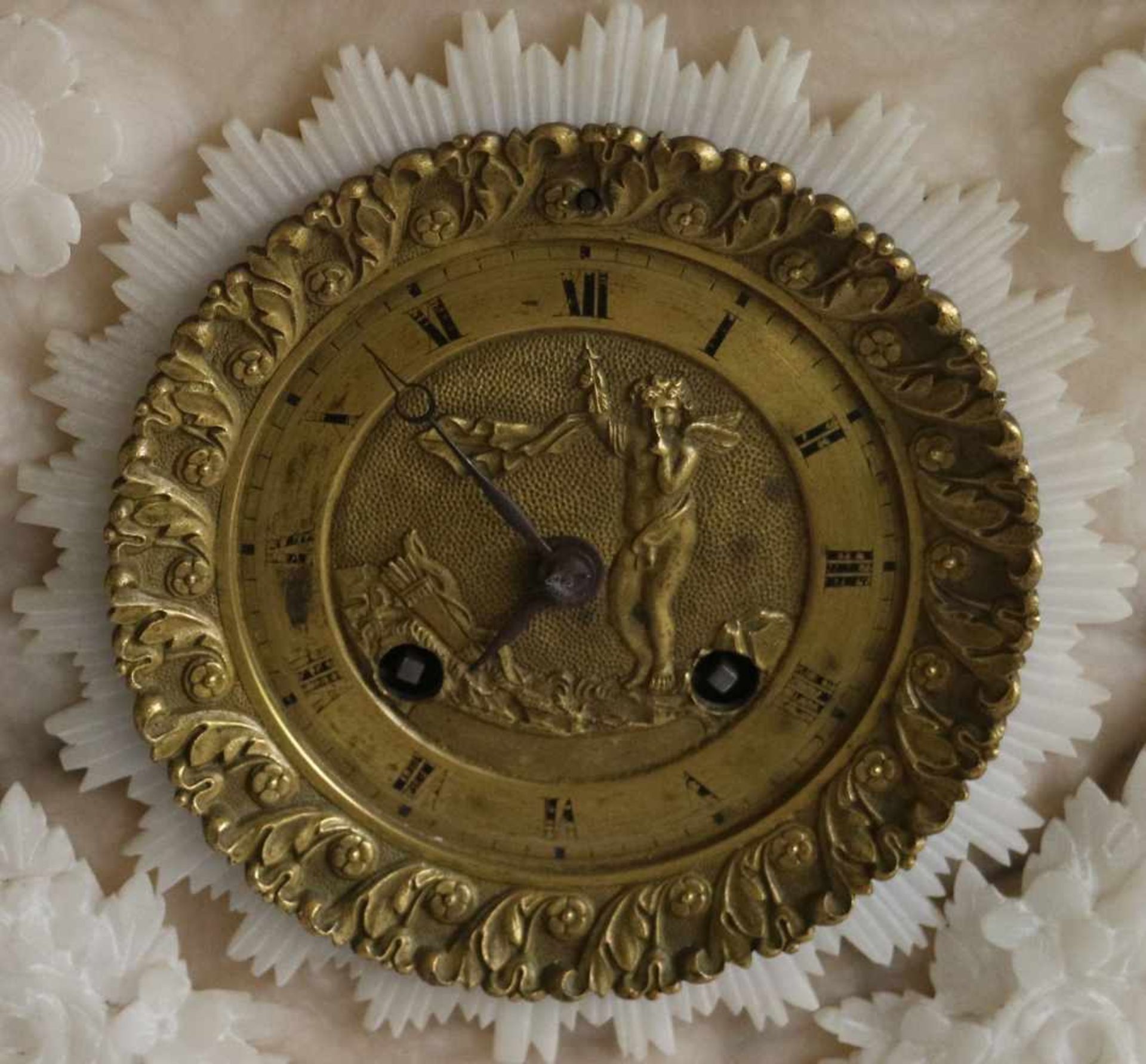 Charles X clock alabaster H 38,5 cm - Image 2 of 5