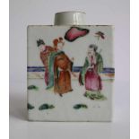 Tea caddy Tea caddy with continuous decor 1st half 19th century. Romance of the 3 kingdoms H 11,5