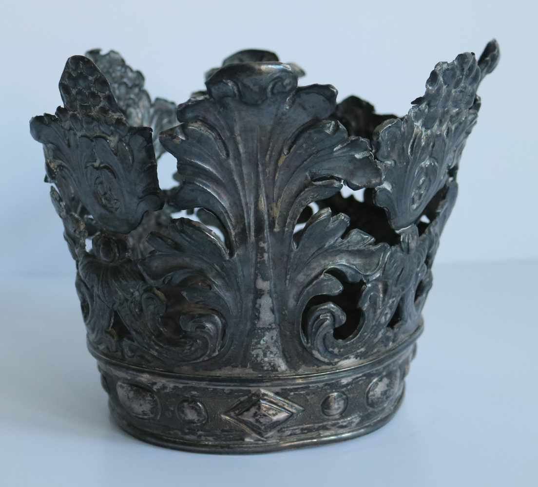 Silver Madonna Crown Marked 18th century, 306 grams H 14 dia 19 cm - Image 3 of 5