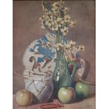 Joseph GRAY (1890-1962) watercolor still life with apples 33 x 43 cm