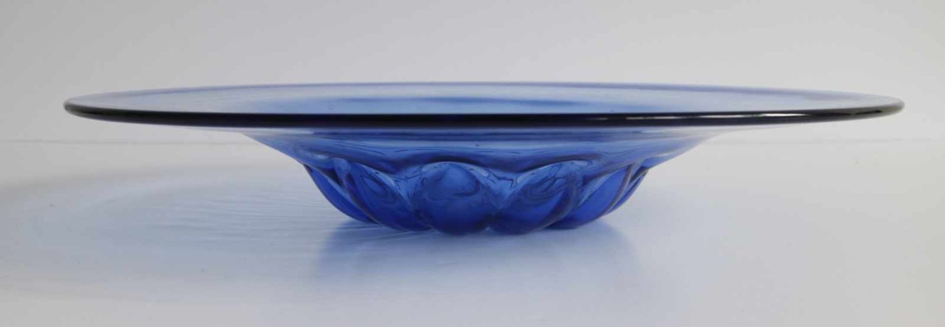 Daum Nancy blue bowl signed H 6,5 dia 40 cm - Bild 3 aus 3
