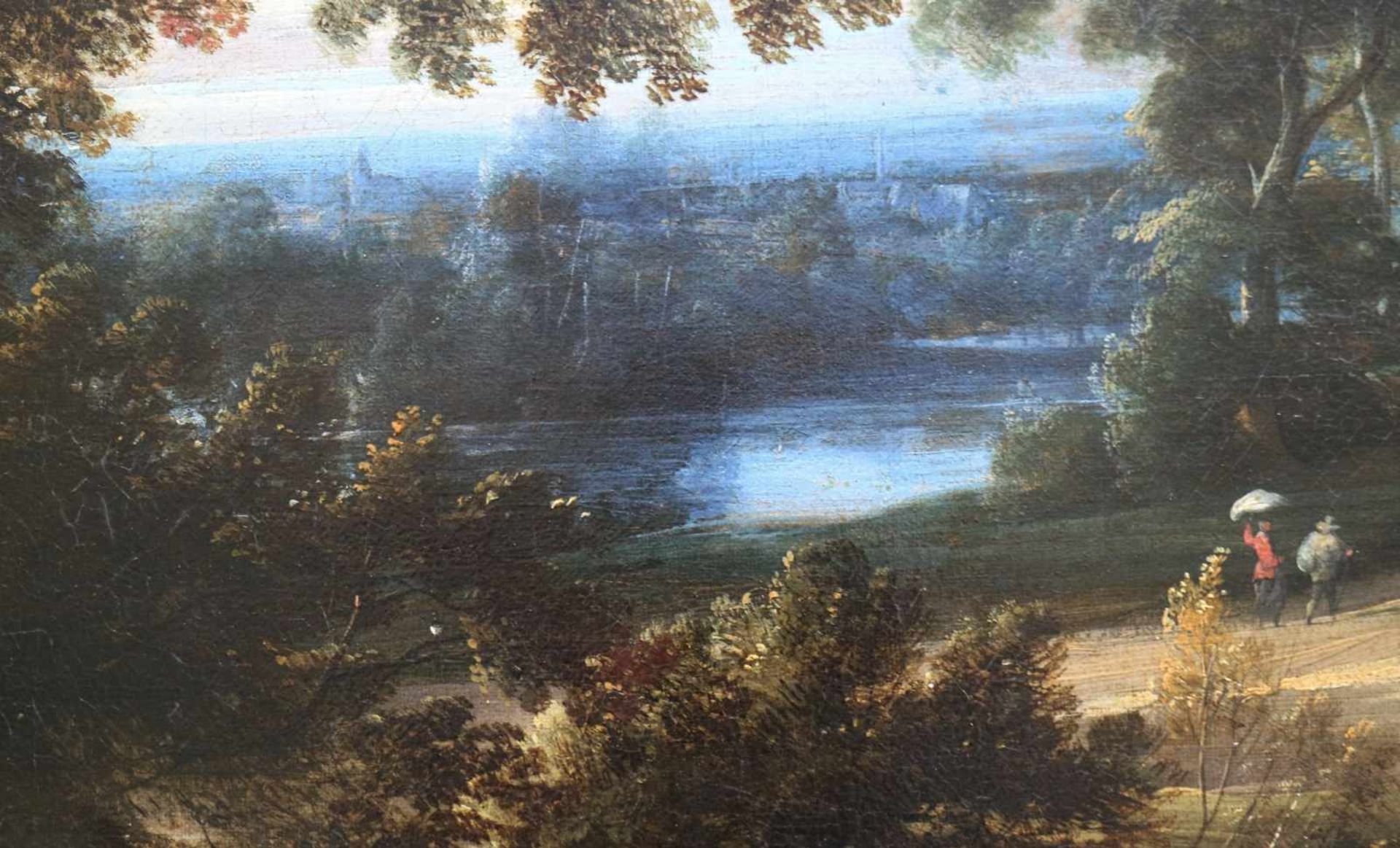 Jacques D'ARTHOIS (1613-1686) oil on canvas Landscape with trees and river 122 x 95 cm - Bild 5 aus 6