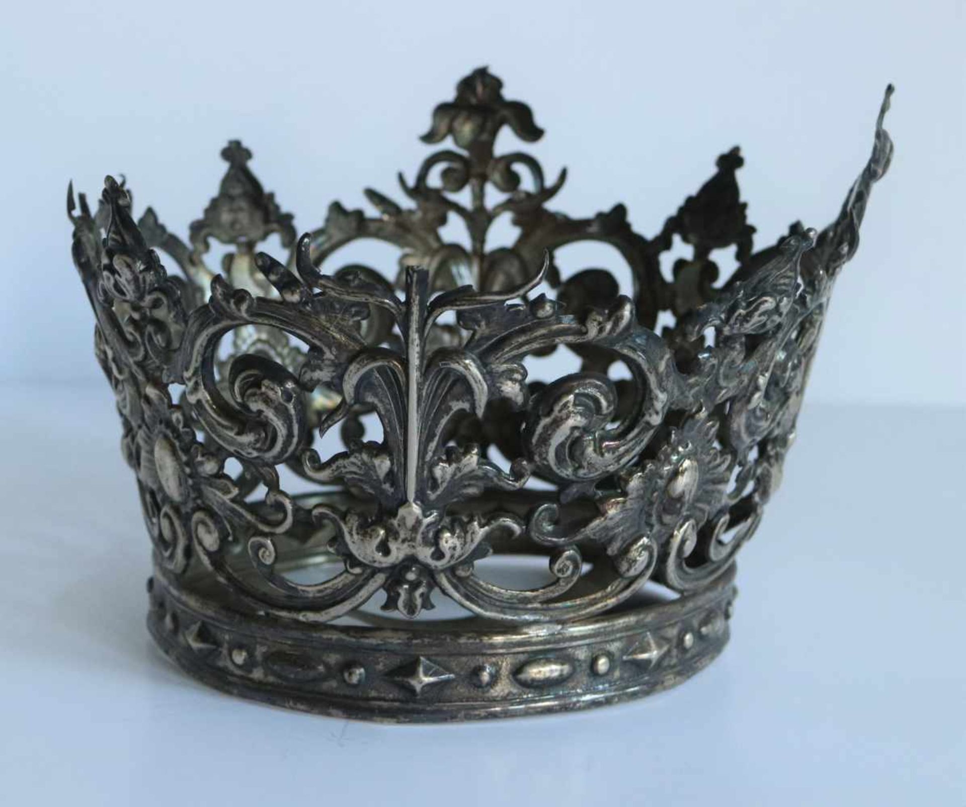 Silver Madonna Crown 19th century, 88 grams H 11,5 dia 16 cm - Image 4 of 5