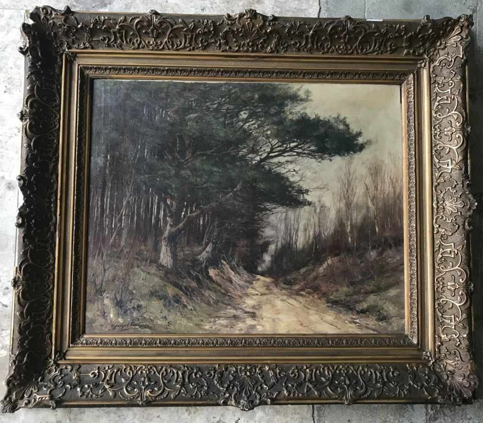 Joseph Charles FRANÇOIS (1851-1940) oil on canvas Road in the woods 65 x 83 cm - Bild 2 aus 4