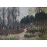 René DE BAUGNIES (1869-1962) oil on canvas Forest landscape 46 x 33 cm