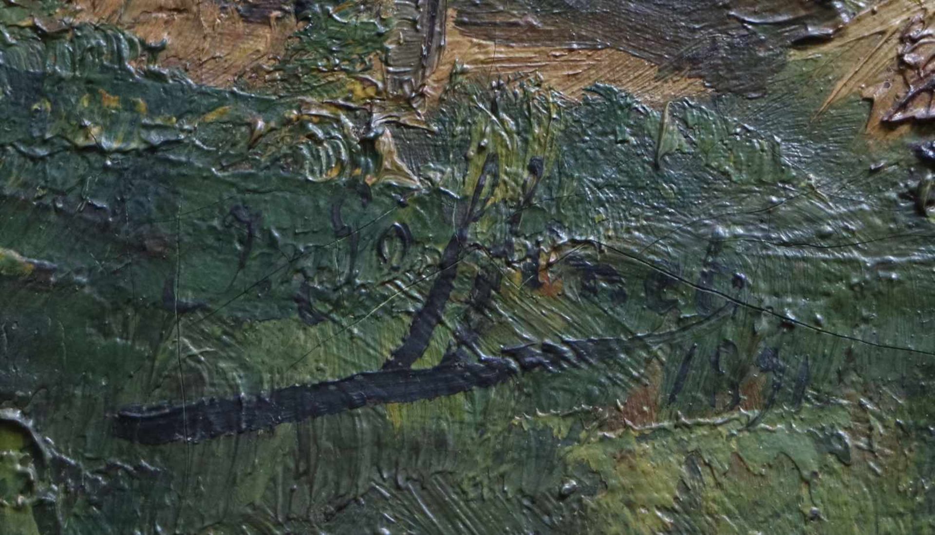 J. Goffinet Oil on canvas Farm 1891 67 x 57 cm - Bild 3 aus 4