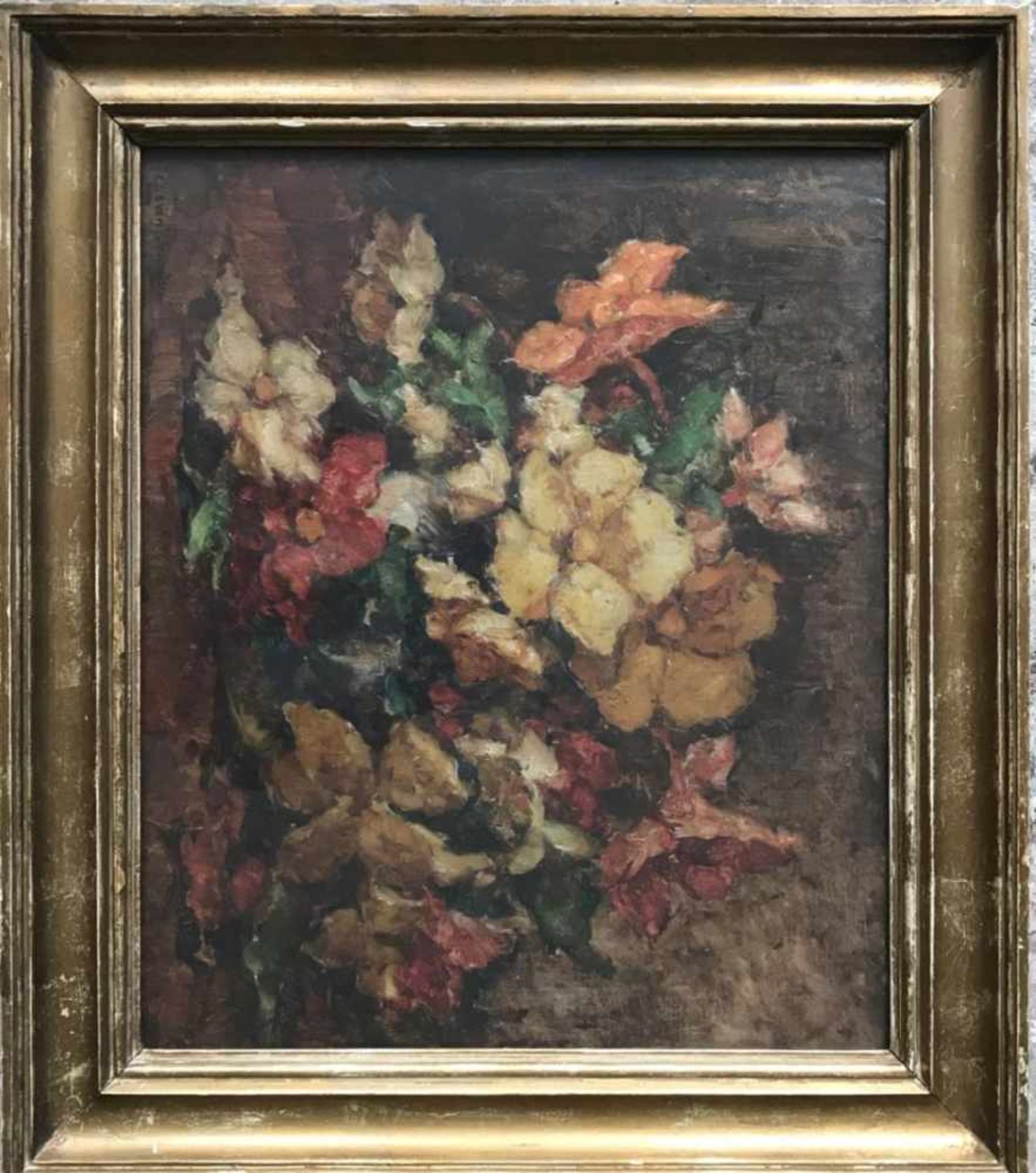 Van Beurden Oil on canvas Flowers 62 x 46 cm