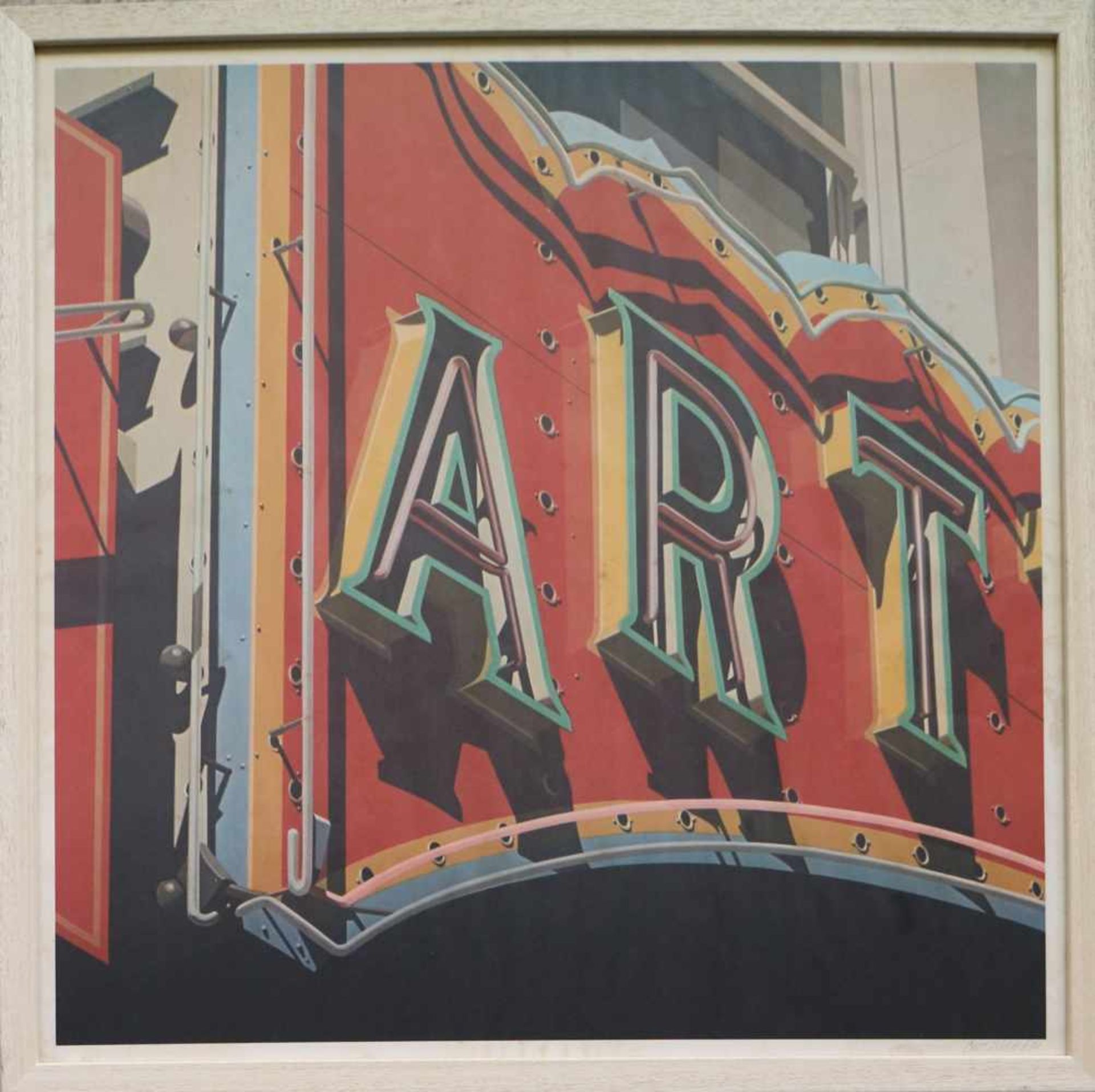 Robert COTTINGHAM (1935) Offset color lithography 'Art' 53 x 53 cm drawn in pencil - Bild 2 aus 4