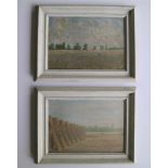 Guillaume MONTOBIO (1883-1962) Pendant oil on cardboard Summer landscape 34,5 x 24 cm