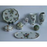 Lot Herend porcelain 8 pieces H 9 tot 22,5 cm