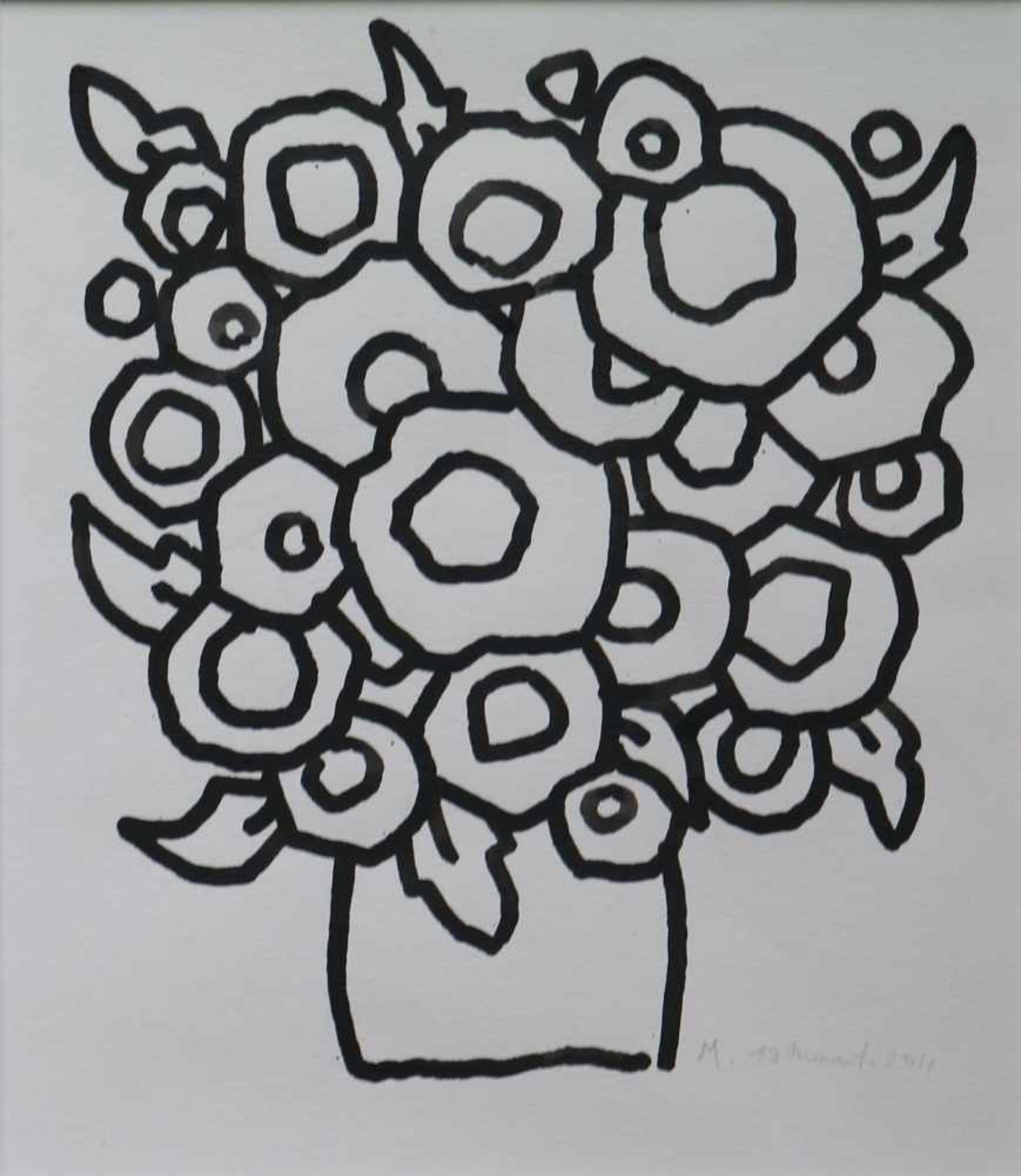 Etienne VAN DOORSLAER (1925-2013) Ink drawing Untitled 22 x 25,5 cm signed / monogram M. 2011