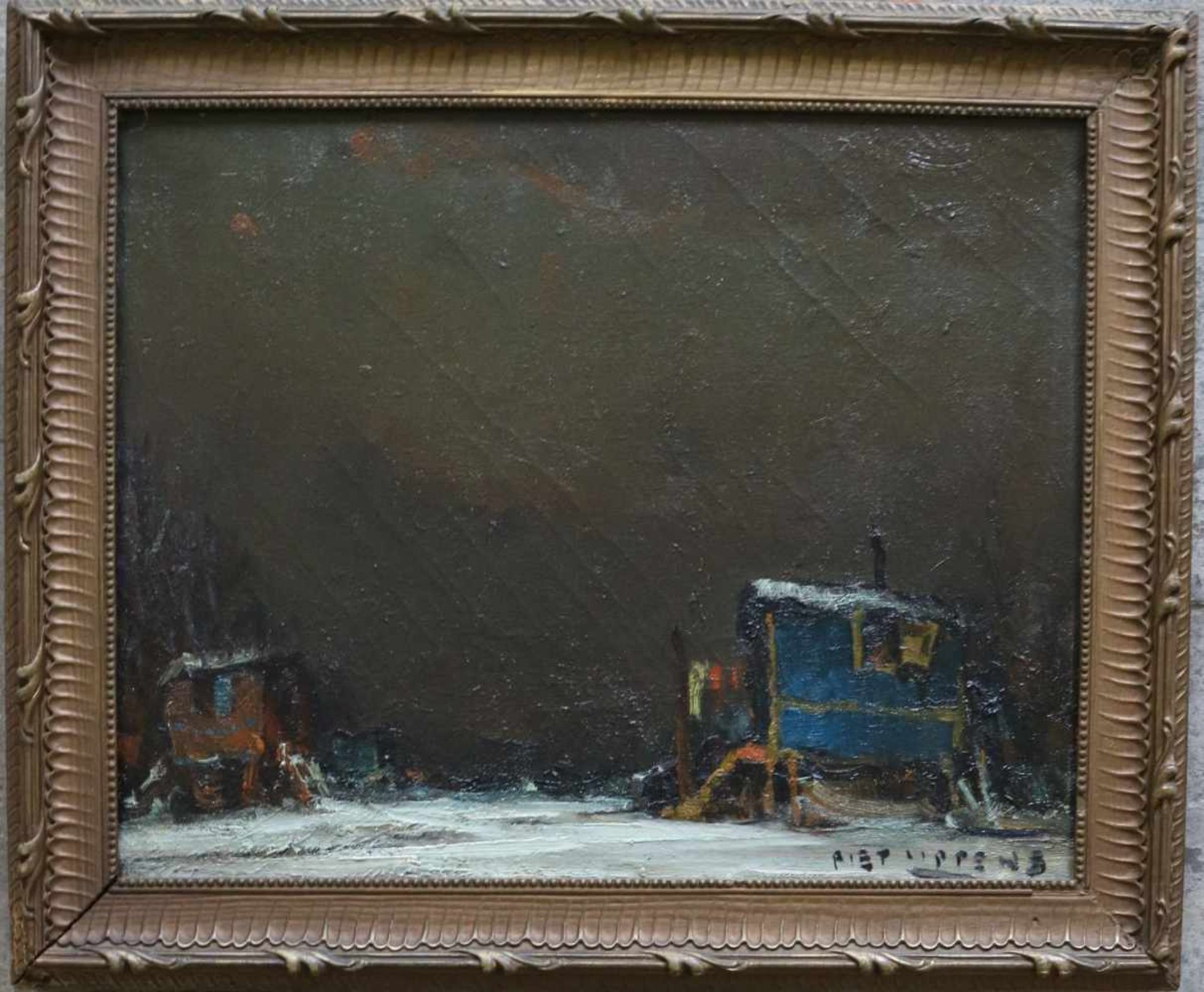 Piet LIPPENS (1890-1981) oil on canvas Caravans 40 x 32 cm - Bild 2 aus 4